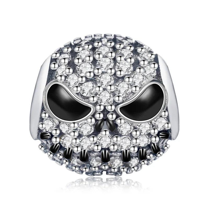 Skull Diamond Charms 925 Silver Waist Beads Halloween Bracelet