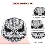Skull Diamond Charms 925 Silver Waist Beads Halloween Bracelet