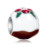 Christmas Snowball Bead Charm Plata De Ley 925