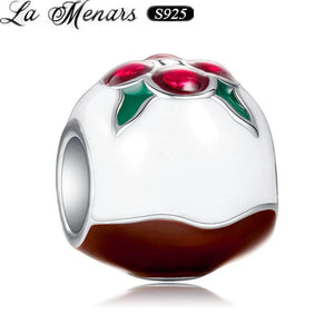 Christmas Snowball Bead Charm Plata De Ley 925