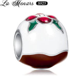 Christmas Snowball Bead Charm Plata De Ley 925