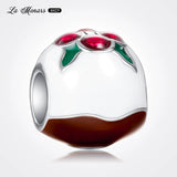 Christmas Snowball Bead Charm Plata De Ley 925