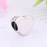 925 Sterling Silver Heart Bead Charm Bracelet Women Valentine Berloque