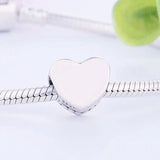 925 Sterling Silver Heart Bead Charm Bracelet Women Valentine Berloque