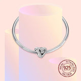 Silver Heart Charms for Bracelet, Openwork Design