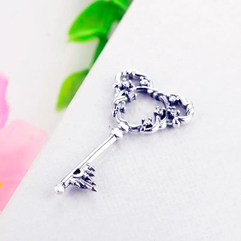 925 Silver Mickey Head Key Bead for Pan Charm Bracelet