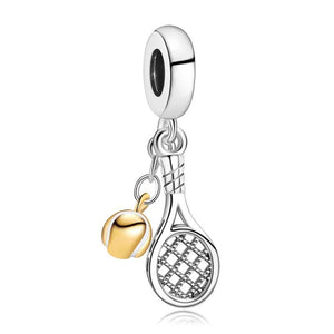 925 Silver Tennis Racket Pendant for Bracelet Women Jewelry