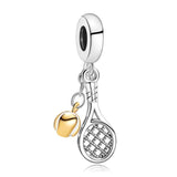 925 Silver Tennis Racket Pendant for Bracelet Women Jewelry