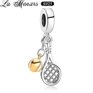 925 Silver Tennis Racket Pendant for Bracelet Women Jewelry