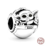Silver Monster Beads Charm for Women Bracelet Fine Jewelry Halloween Gift