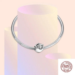 Silver Monster Beads Charm for Women Bracelet Fine Jewelry Halloween Gift