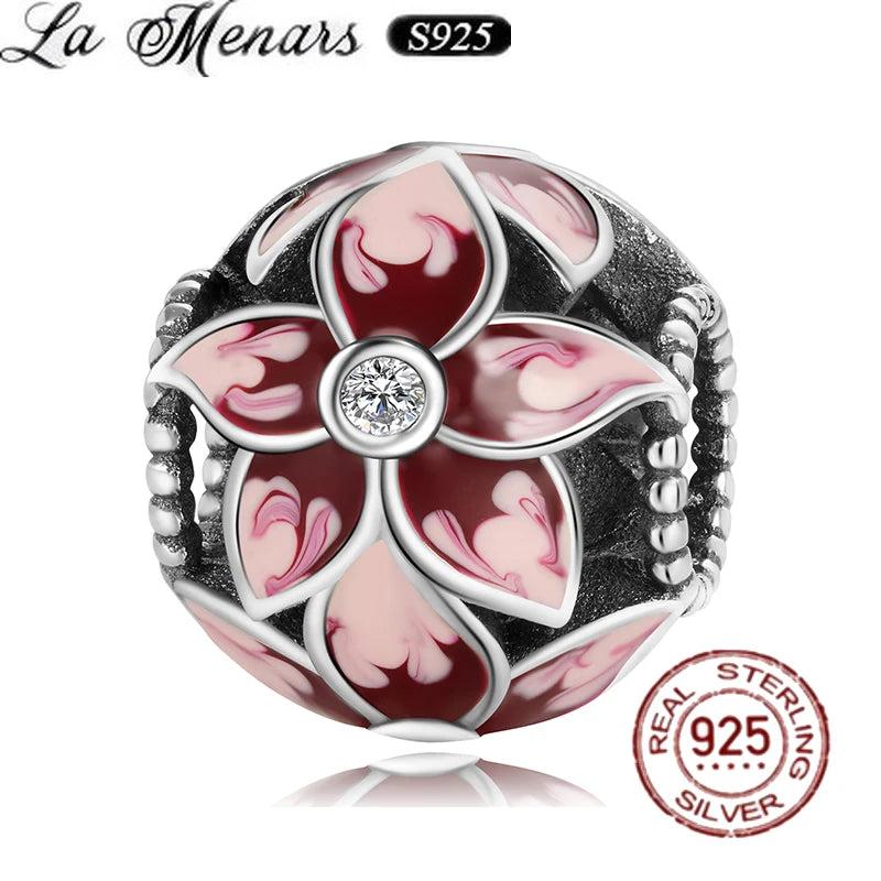 Sterling Silver Flower Round Beads Bracelet Accessory