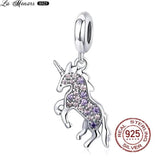 925 Silver Pink Series Charm Women Bracelet Paw Print Zircon Glaze Charm
