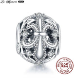 Round Silver 925 Cutout Charm Crystal DIY Jewelry