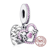 Love Bead Heart Charm Pendant for Women DIY Jewelry