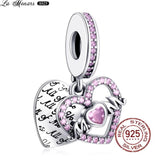 Love Bead Heart Charm Pendant for Women DIY Jewelry