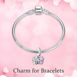 Love Bead Heart Charm Pendant for Women DIY Jewelry