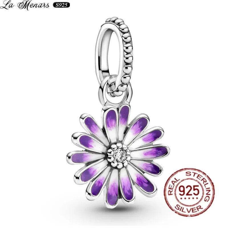 Colorful Enamel Butterfly Flower Pendant DIY Charms Jewelry