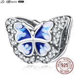 Colorful Enamel Butterfly Flower Pendant DIY Charms Jewelry
