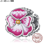Colorful Enamel Butterfly Flower Pendant DIY Charms Jewelry