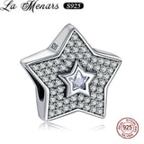 925 Silver Star Charm Zircon Beads for Jewelry Making