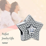 925 Silver Star Charm Zircon Beads for Jewelry Making