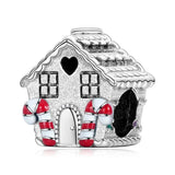 925 Silver Happy Family Christmas House Charms for Women Bracelet DIY
