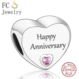 925 Silver Anniversary Charm Bracelet with Zircon Bead