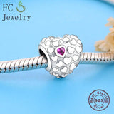 925 Silver Mom In A Million Heart Beads Bracelet Charms