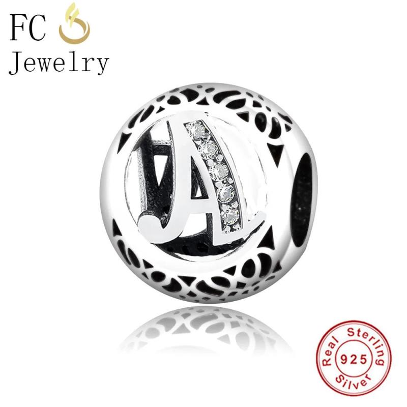 Crystal Alphabet Letter K Charms Bracelet Sterling Silver 925 Beads Berloque