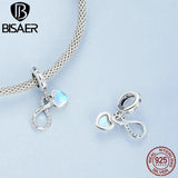 925 Silver Heart & Infinity Charm Bead Moonstone Pendant Platinum