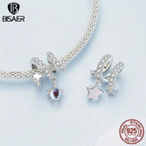 925 Silver Heart & Infinity Charm Bead Moonstone Pendant Platinum