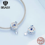 925 Silver Heart & Infinity Charm Bead Moonstone Pendant Platinum