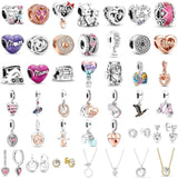 925 Sterling Silver Mother's Collection Pendant Charm for DIY Bracelet