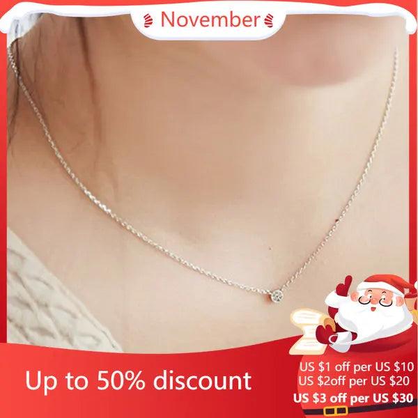 925 Silver Zircon Cross Necklace Pendant for Women