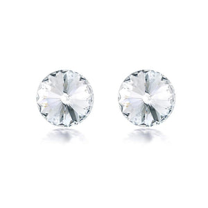 Classic Silver Stud Earrings with Austrian Crystals 8mm