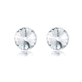 Classic Silver Stud Earrings with Austrian Crystals 8mm