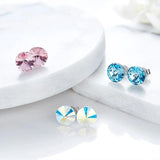 Classic Silver Stud Earrings with Austrian Crystals 8mm
