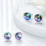 Classic Silver Stud Earrings with Austrian Crystals 8mm