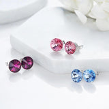 Classic Silver Stud Earrings with Austrian Crystals 8mm