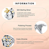 925 Sterling Silver Fish Charm Beads Crown Women Gift DIY Bracelet Making