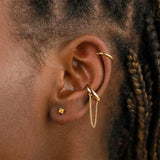 925 Silver Birthstone Stud Earring for Women 18K Christmas Cartilage