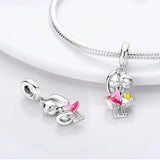 925 Silver Openwork Hearts Crown Charm Bead for Bracelets Bangles DIY