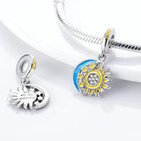 925 Silver Openwork Hearts Crown Charm Bead for Bracelets Bangles DIY