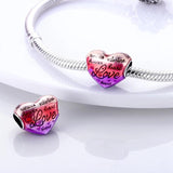 925 Silver Openwork Hearts Crown Charm Bead for Bracelets Bangles DIY