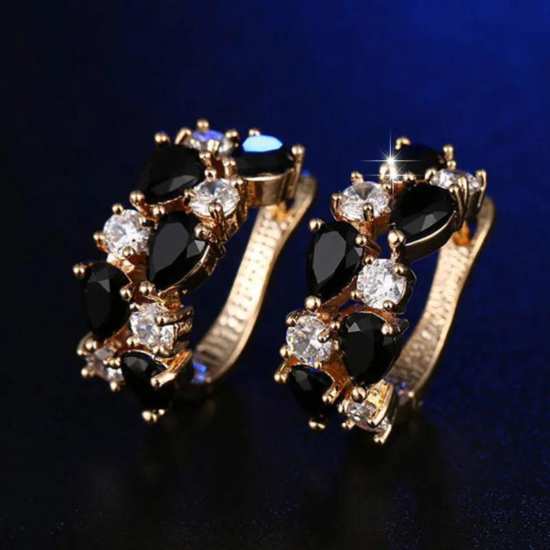 HUAMI 13 Unusual Red CZ Stud Earrings for Women