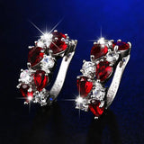 HUAMI 13 Unusual Red CZ Stud Earrings for Women