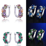 HUAMI 13 Unusual Red CZ Stud Earrings for Women