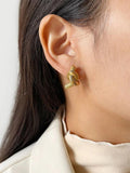 Peri'sbox Stainless Steel Textured Knot Stud Earrings Women Statement Jewelry