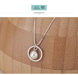 925 Sterling Silver Round Shell Pearl Necklace Pendant